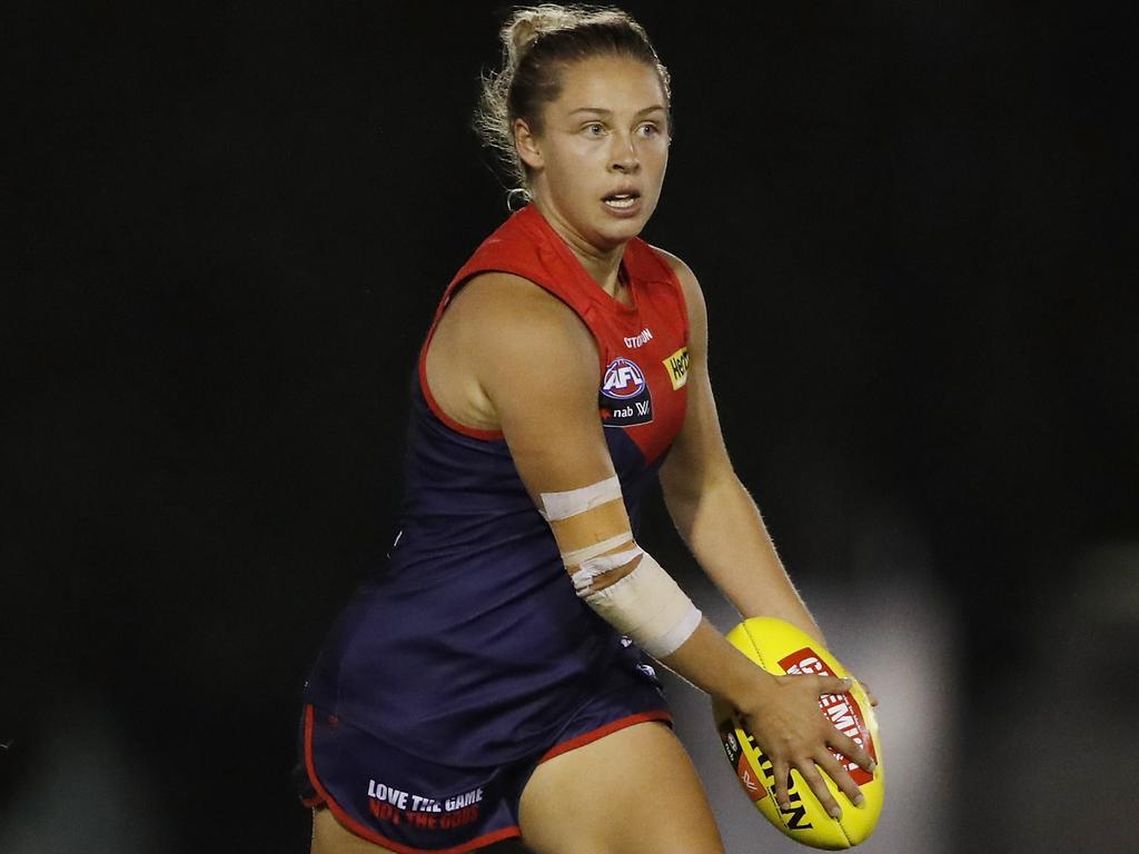 Tyla Hanks has been a revelation for the Dees. Picture: AFL Photos/Getty Images