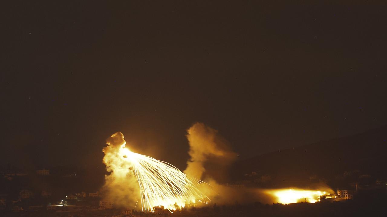 A picture taken from northern Israel, along the border with southern Lebanon, on September 30. Picture: AFP