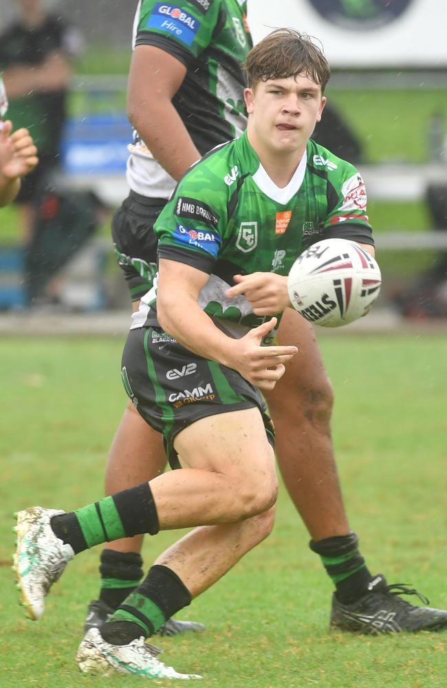 Townsville Blackhawks juniors against Mackay Cutters. 17 boys (Cyril Connell Cup) at Jack Manski Oval. Blackhawks Cooper Cox. Picture: Evan Morgan