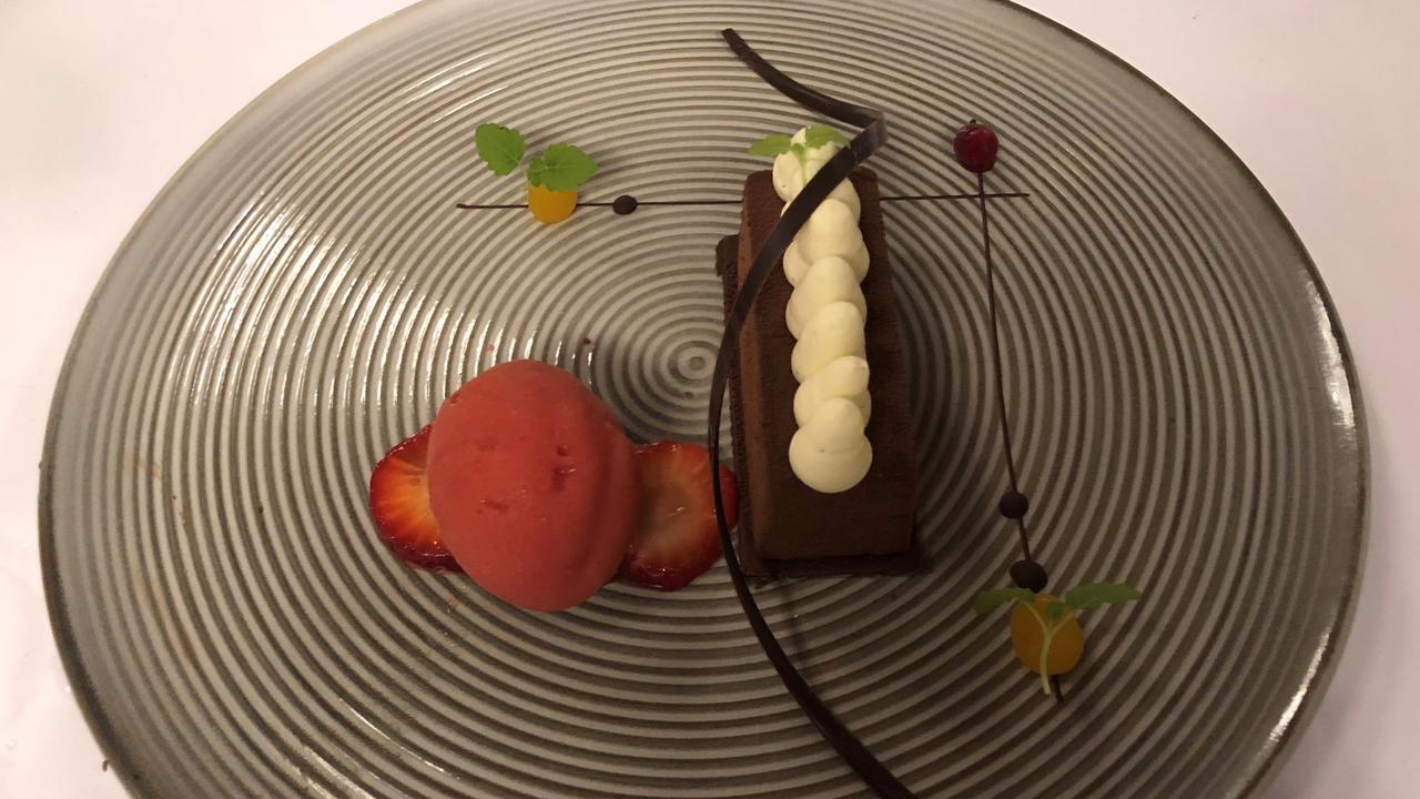 The chocolat de passion dessert at Montrachet, Bowen Hills