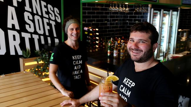 Matthew and Vince Toohey at their Lake St Zambrero restaurant.