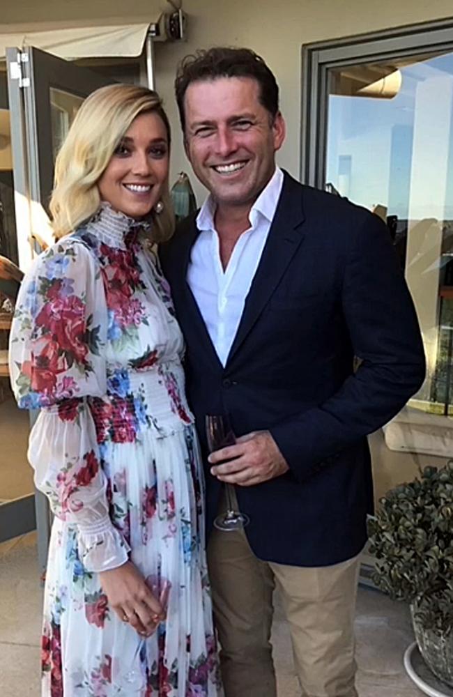 Jasmine Yarbrough and Karl Stefanovic pictured together at their commitment ceremony held on Saturday, March 10, 2018. Picture: Supplied