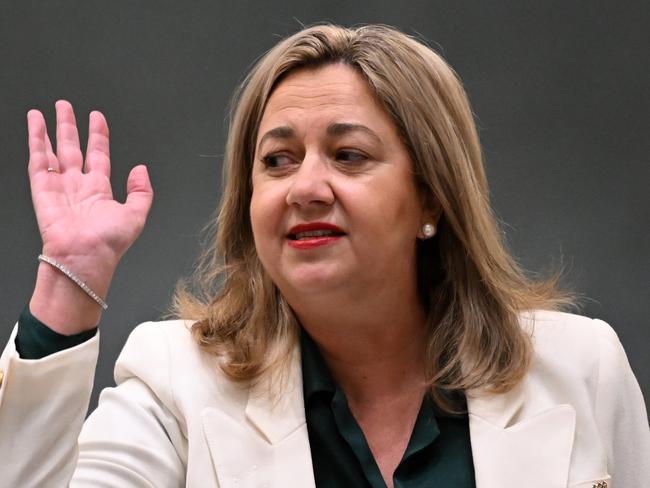 BRISBANE, AUSTRALIA - NewsWire Photos - NOVEMBER 29, 2022.Queensland Premier Annastacia Palaszczuk speaks during Question Time at Parliament House in Brisbane.Picture: NCA NewsWire / Dan Peled