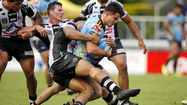 Norths' Calum Gahan pictured during the Intrust Super Cup round 1 between Norths Devils and Tweed Heads Seagulls at Norths Devils, Nundah, Brisbane, on March 11 last year. Last year he tore a ligament in his knee, requiring surgery and multiple MRIs. PICTURE: AAP/Josh Woning)