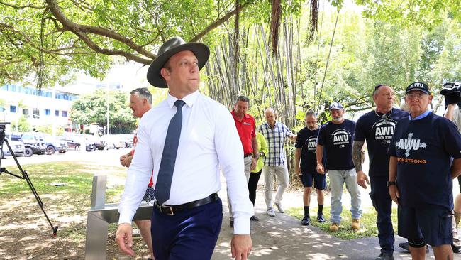 Premier Steven Miles in Cairns on Monday as he enters the final week of the Queensland election campaign. Picture: Adam Head