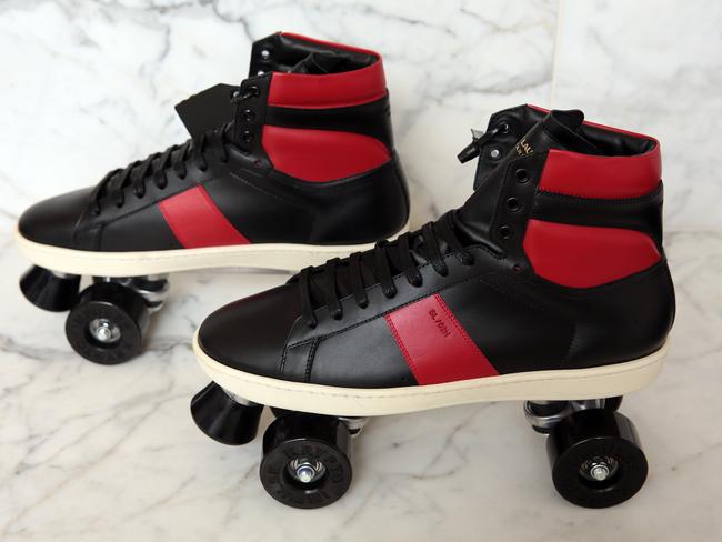 Saint Laurent vintage rollerskates: These remind me of an era I wasn’t born into, but that I love. I love how there are antique pieces mixed with modern all through our house. The style of the house is edgy and layered.