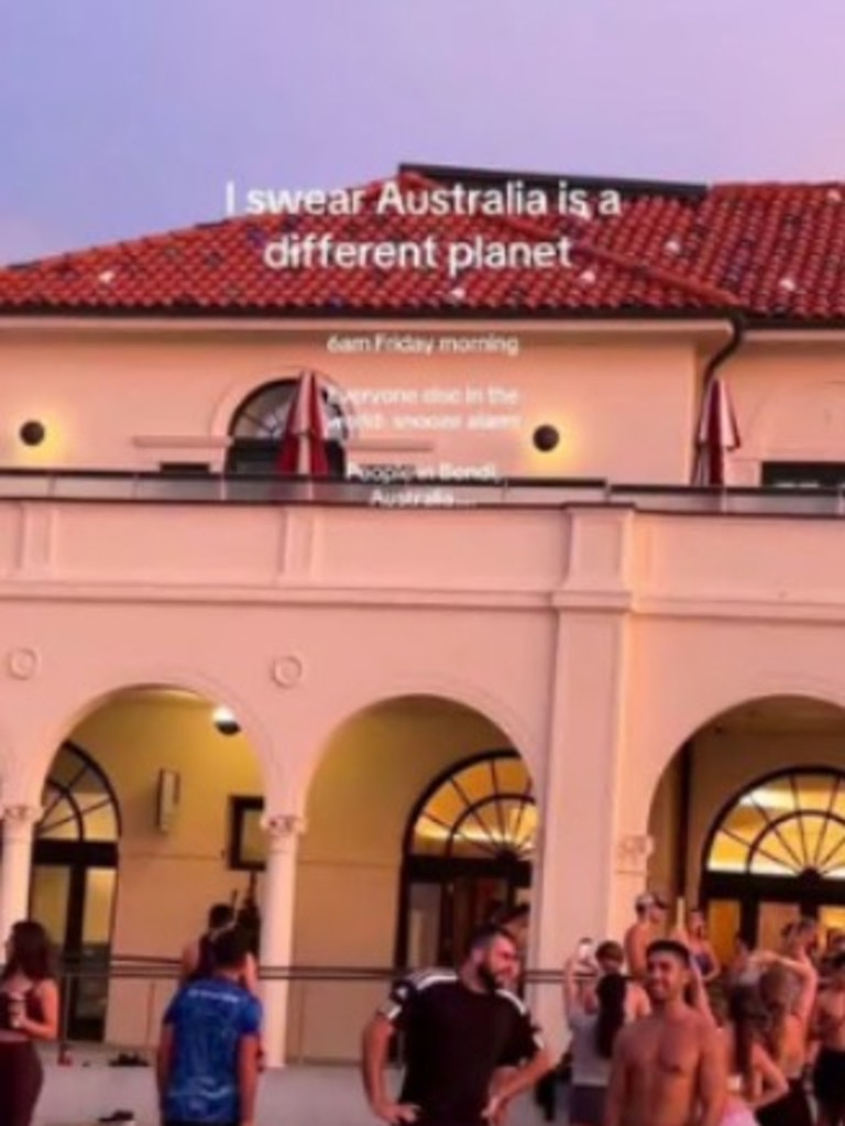 The TikTok which has nearly 700k views captured morning runners among other beachgoers soaking up the sunrise at Bondi. Picture: TikTok/@millymollymae