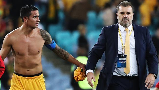 Socceroos coach Ange Postecoglou and Tim Cahill have always had a strong working relationship.