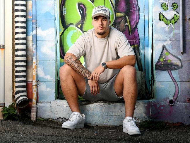 Cowboys player Jamayne Taunoa-Brown is releasing his first rap E.P. Picture: Shae Beplate.