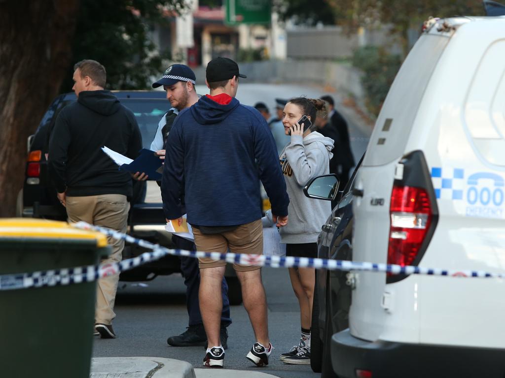 The crime scene after the man’s body was discovered. Picture: Richard Dobson