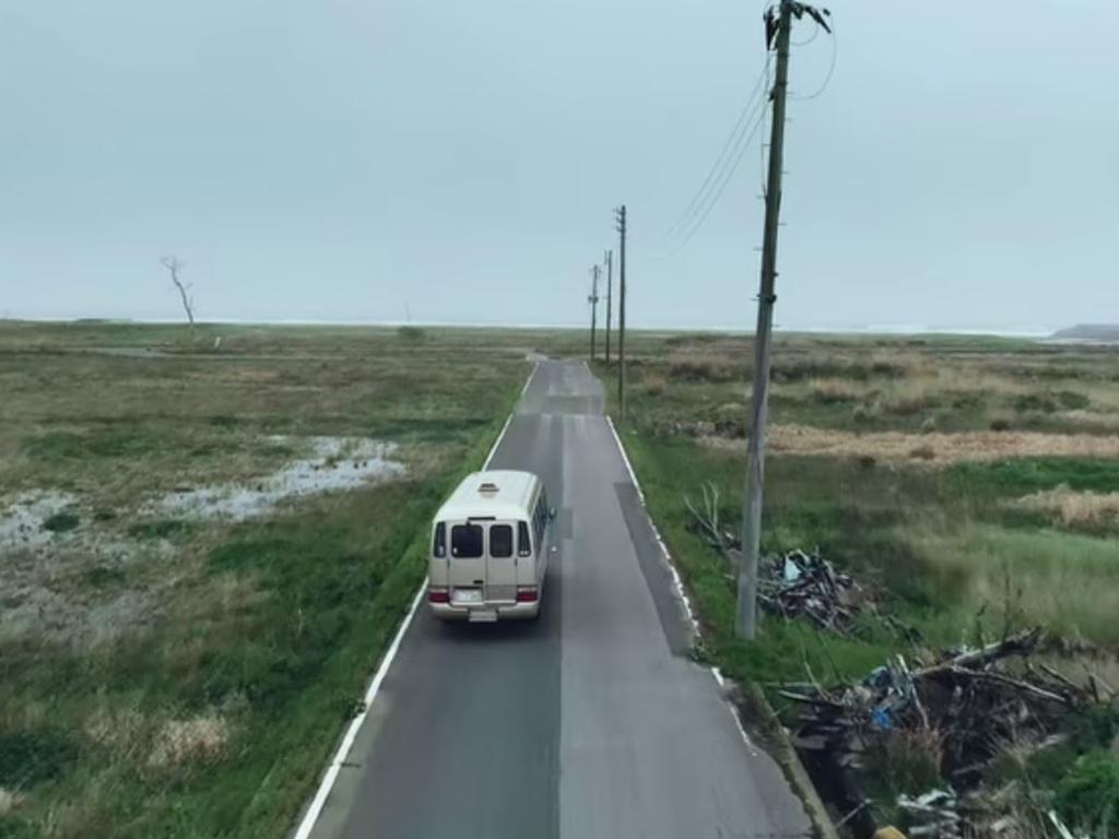 The second episode of Dark Tourist sees host David Farrier on a nuclear bus tour in Fukushima. Picture: Netflix