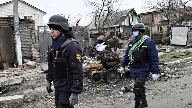 Russia has been accused of committing horrific war crimes in the Ukrainian town of Bucha, pictured above (Photo by Genya SAVILOV / AFP)