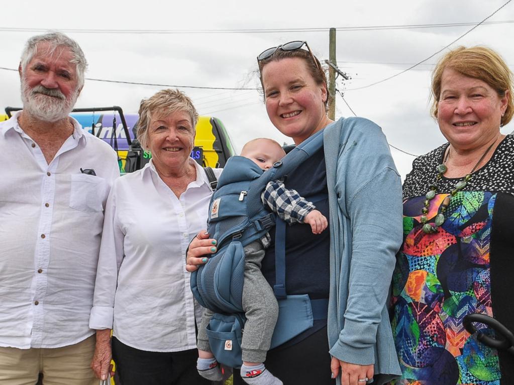 A great day to be at the Lismore Show: from left, Neil, Irene, and Rachael Lister with Joy Muller. Picture: Cath Piltz