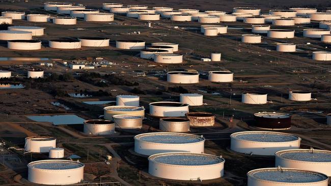 Oil-storage tanks in Cushing, Oklahoma.Picture: Bloomberg