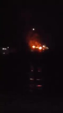 A Yacht Fire Lights up Airlie Bay on September 9