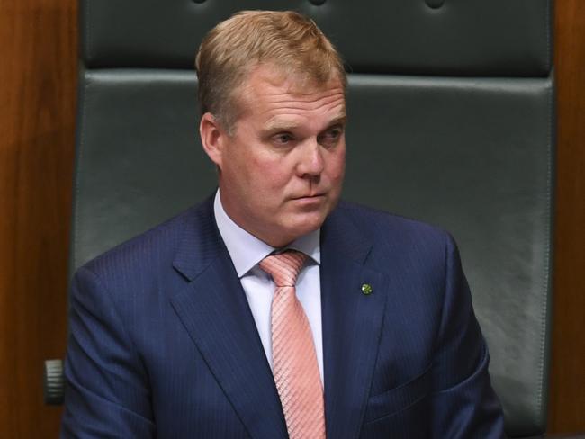 Speaker of the House Tony Smith speaks during House of Representatives Question Time at Parliament House in Canberra, Monday, May 21, 2018. (AAP Image/Lukas Coch) NO ARCHIVING