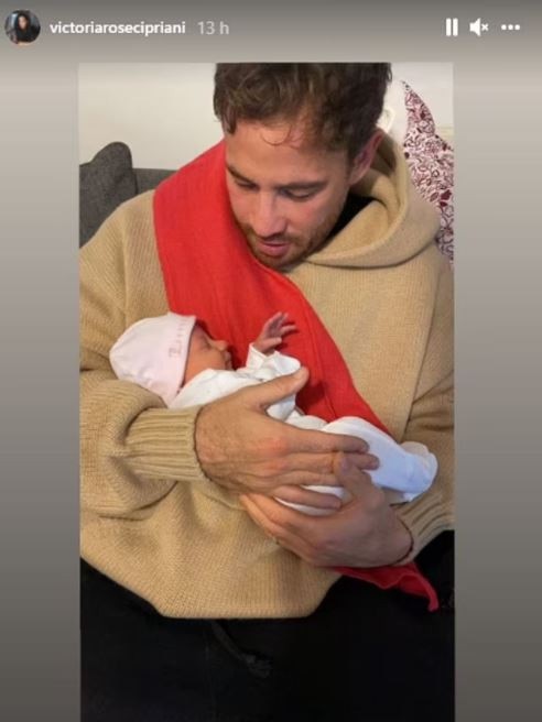 Danny Ciprianni with his new godchild. Photo: Instagram.