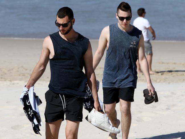 Adelaide Crows players pictured on the Gold Coast.