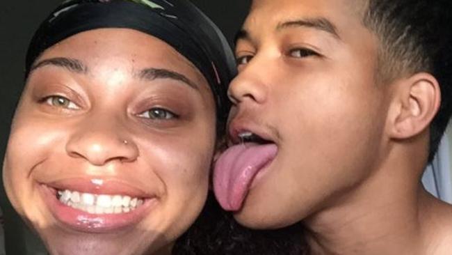 Kittakone Sirisombath Jr (right) confessed to being broke on his first date with girlfriend Destiny La'nae Irish. Picture: Twitter/@K1ttaTron