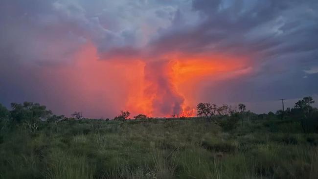 A fire was reported on Friday evening at Tennant Creek. Picture: Senior Fire Management Officer Troy Munckton