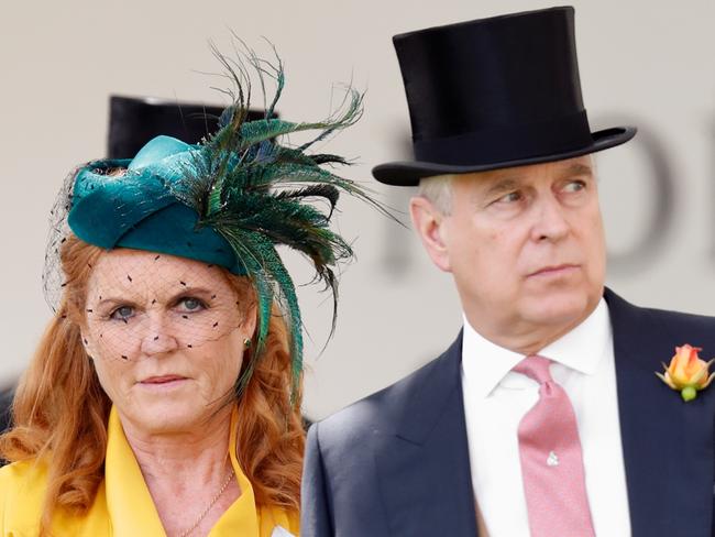 ASCOT, UNITED KINGDOM - JUNE 21: (EMBARGOED FOR PUBLICATION IN UK NEWSPAPERS UNTIL 24 HOURS AFTER CREATE DATE AND TIME) Sarah Ferguson, Duchess of York and Prince Andrew, Duke of York attend day four of Royal Ascot at Ascot Racecourse on June 21, 2019 in Ascot, England. (Photo by Max Mumby/Indigo/Getty Images)