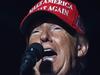 COACHELLA, CALIFORNIA - OCTOBER 12: Republican presidential nominee, former U.S. President Donald Trump speaks at a campaign rally on October 12, 2024 in Coachella, California. With 24 days to go until election day, former President Donald Trump is detouring from swing states to hold the rally in Democratic presidential nominee, Vice President Kamala Harris' home state.   Mario Tama/Getty Images/AFP (Photo by MARIO TAMA / GETTY IMAGES NORTH AMERICA / Getty Images via AFP)