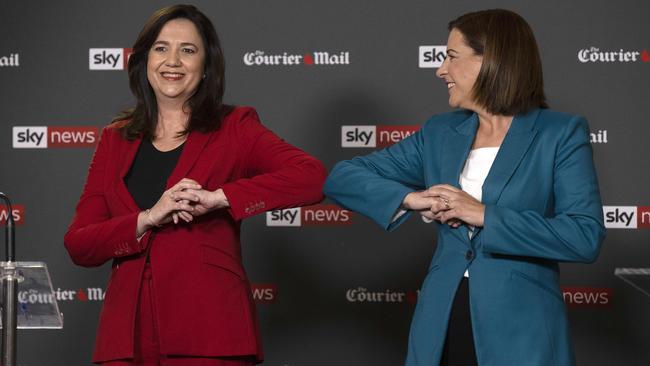 Queensland Premier Annastacia Palaszczuk and Queensland opposition LNP leader Deb Frecklington go head to head at this week’s debate. Picture: NCA NewsWire/Sarah Marshall