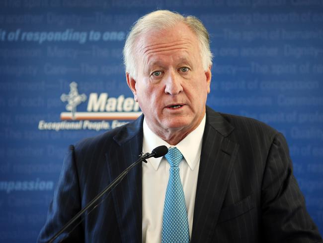 Mater Chairman of the Board Brian Flannery, announcing new public hospital beds at the Mater Private Hospital in Springfield. Pics Tara Croser.