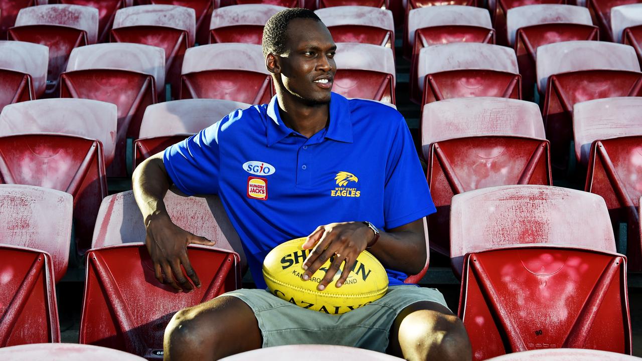 Eagles ruckman Tony Olango was a successful SuperCoach pick in 2018 despite never playing a game. Picture: Keri Megelus