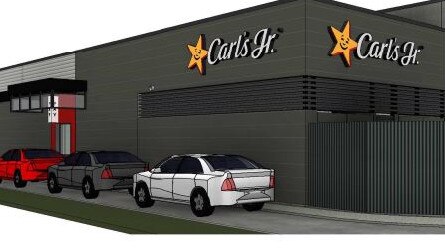 A look at what the completed Carl's Jr will look like.