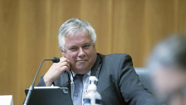 Senator Rex Patrick during estimates. Picture: NCA NewsWire/Gary Ramage