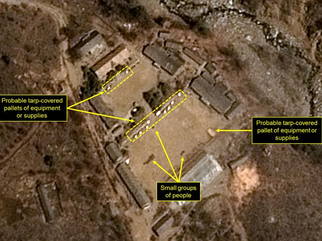 A satellite image taken on April 12, 2017 of a North Korean Punggye-ri Nuclear Test Site. Picture: AFP