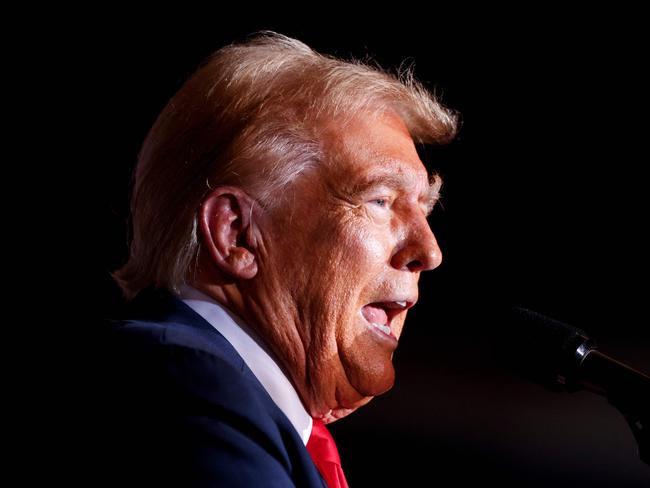 AURORA, COLORADO - OCTOBER 11: Republican presidential nominee, former U.S. President Donald Trump, speaks at a rally at the Gaylord Rockies Resort and Convention Center on October 11, 2024 in Aurora, Colorado. Trump is campaigning in key states ahead of the November 5th presidential election.   Michael Ciaglo/Getty Images/AFP (Photo by Michael Ciaglo / GETTY IMAGES NORTH AMERICA / Getty Images via AFP)