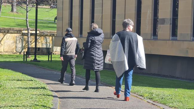 Joshua George Hector Clark (far left) is standing trial for manslaughter in the Supreme Court of Tasmania.