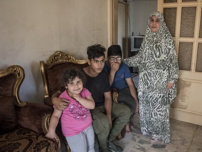 Hiyam,  the sister-in-law of the brothers, with her kids in  Tripoli, Lebanon. Picture: Ella Pellegrini