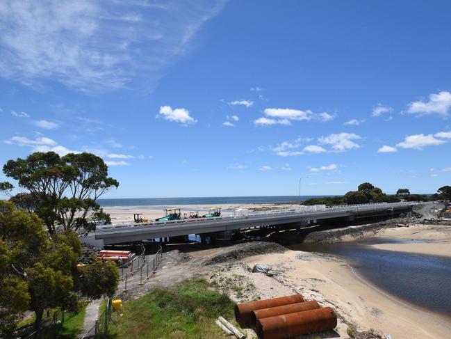 Construction works on the Cam River Bridge. Picture: Supplied