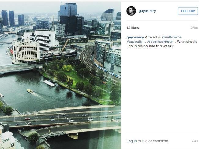 Madonna’s manager Guy Oseary has asked for tourist advice in Melbourne. Picture: Instagram