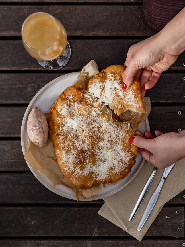 Gnocco fritto (Italian style street food, deep fried pizza dough) with Nonna's meat pesto. Picture: Dearna Bond