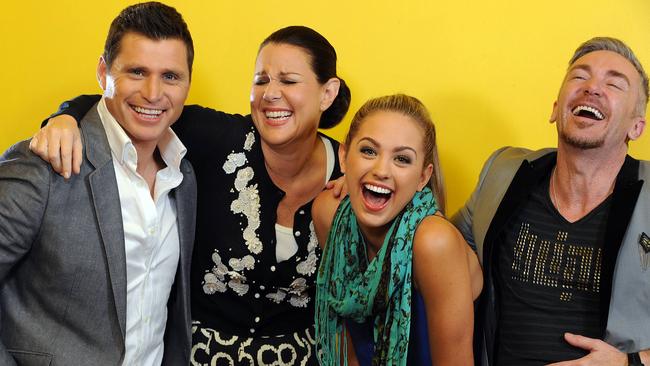 Celebrity Apprentice final four (from left) Shane Crawford, Julia Morris, Jesinta Campbell and Jason Coleman.