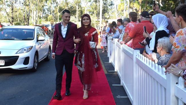 Fatima Ahmadi and Mujtaba Ahmadi at the North Rockhampton High School Formal 2023.