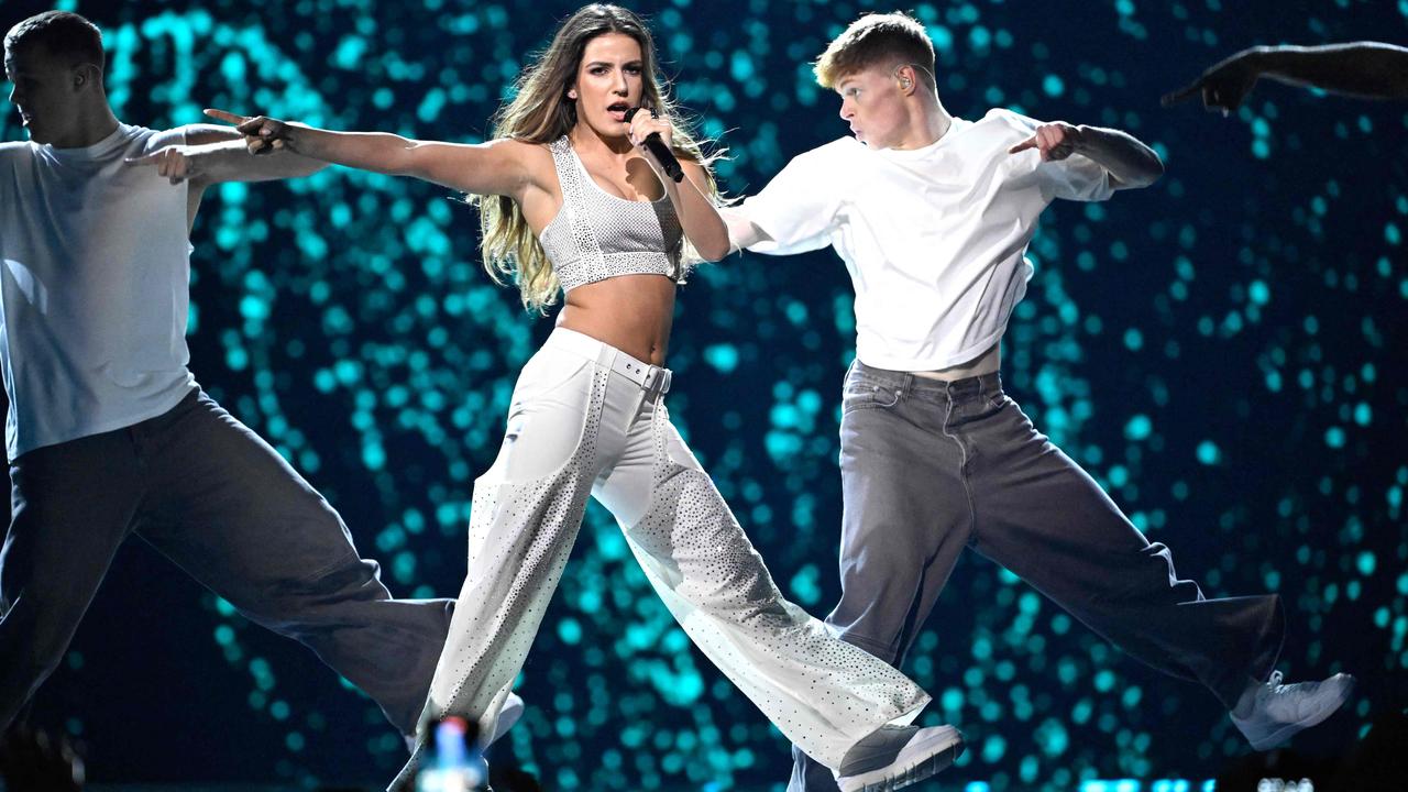 Australian performer Silia Kapsis will represent Cyprus at the final of the 68th Eurovision Song Contest (ESC) in Sweden but still calls Australia home. Picture: Jessica Gow/TT News Agency/AFP/Sweden OUT