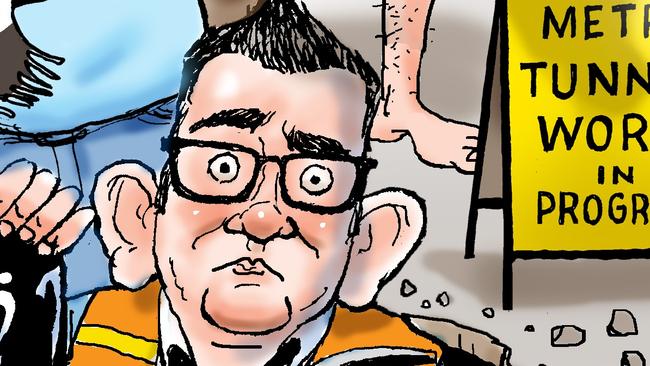 Premier Daniel Andrews tries to dig his way out of trouble.