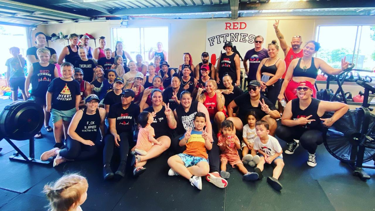 Ms Gilbert said the support of her Red Fitness team meant everything to her and her family during recent times of distress. Picture: Supplied