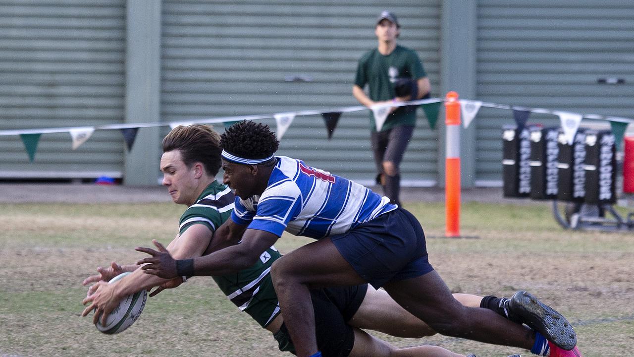 Jack Howarth scores when he played with Brisbane Boys College. (Image Sarah Marshall)