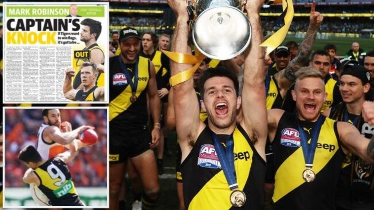 Trent Cotchin with the premiership cup