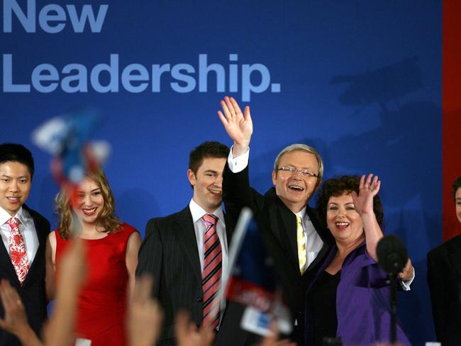 Kevin Rudd says he felt no elation the night he won the prime ministership off John Howard. Picture: Supplied