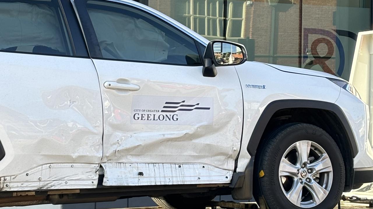 Police are investigating a collision involving a City of Greater Geelong council car at the intersection of Corio and Gheringhap streets.