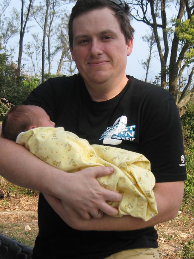 David Gething’s wife motivated him to lose weight just before the birth of his first child. This photo was taken just after he started training.