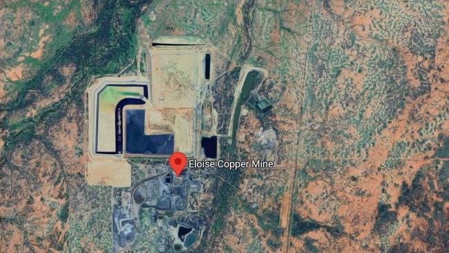 A firebombing plane has crashed near the Eloise Copper Mine. Picture: Google Maps