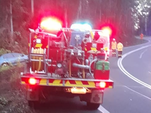 SOCIAL MEDIA IMAGE DISCUSS USE WITH YOUR EDITOR - Crews from Woodenbong Rural Fire Service were among the emergency workers who attended a car crash on Summerland Way early on Sunday morning, May 30, 2021.